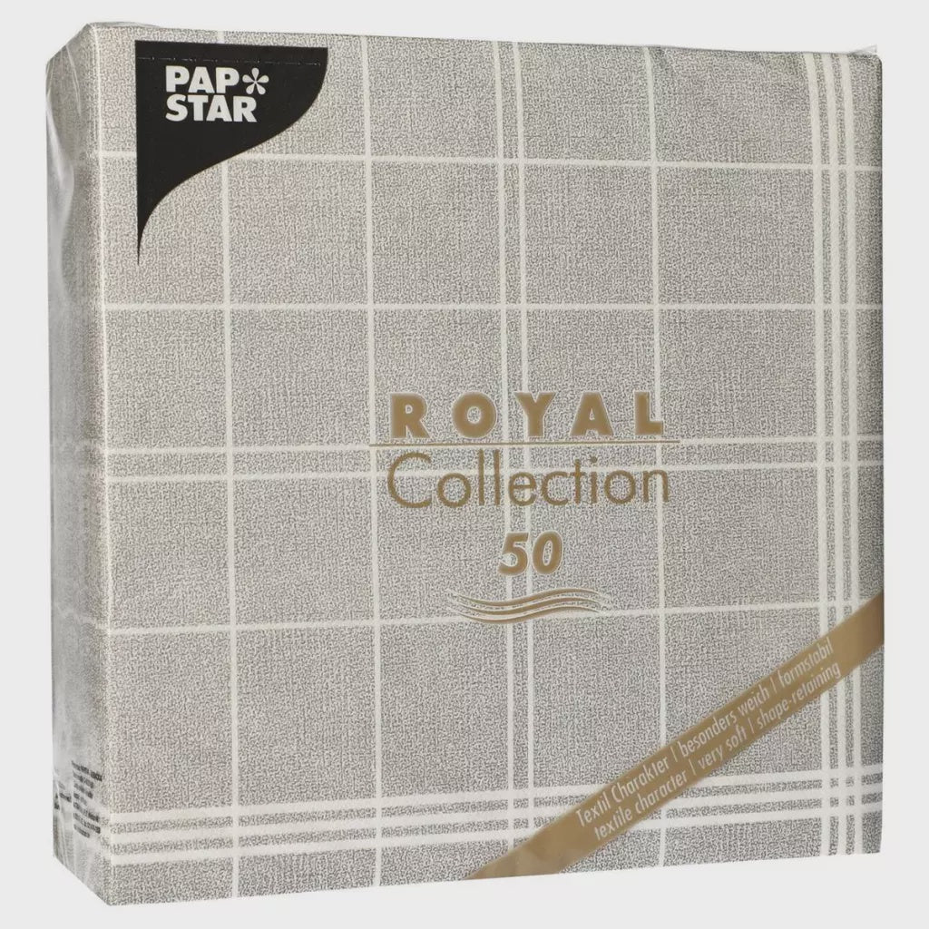 Papstar Royal Collection Napkins Kitchen Craft, Gray 50Ct