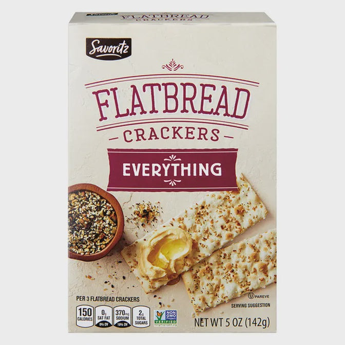 Savoritz Flatbread Crackers Everything, 5 oz