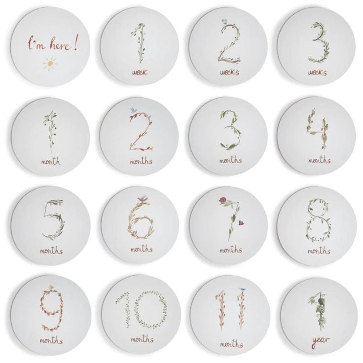 Mushie Floral Milestone Cards