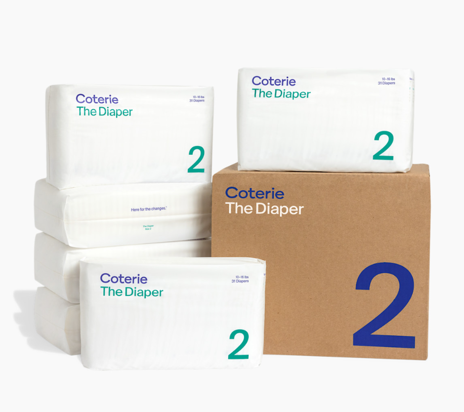 Coterie Ultra Soft Diapers, Monthly Supply - Size 2