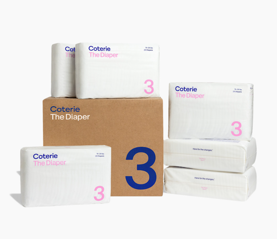 Coterie Ultra Soft Diapers, Monthly Supply - Size 3