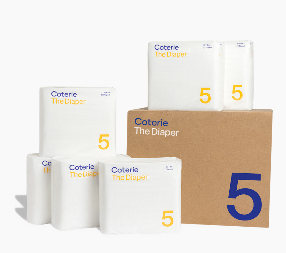 Coterie Ultra Soft Diapers, Monthly Supply - Size 5