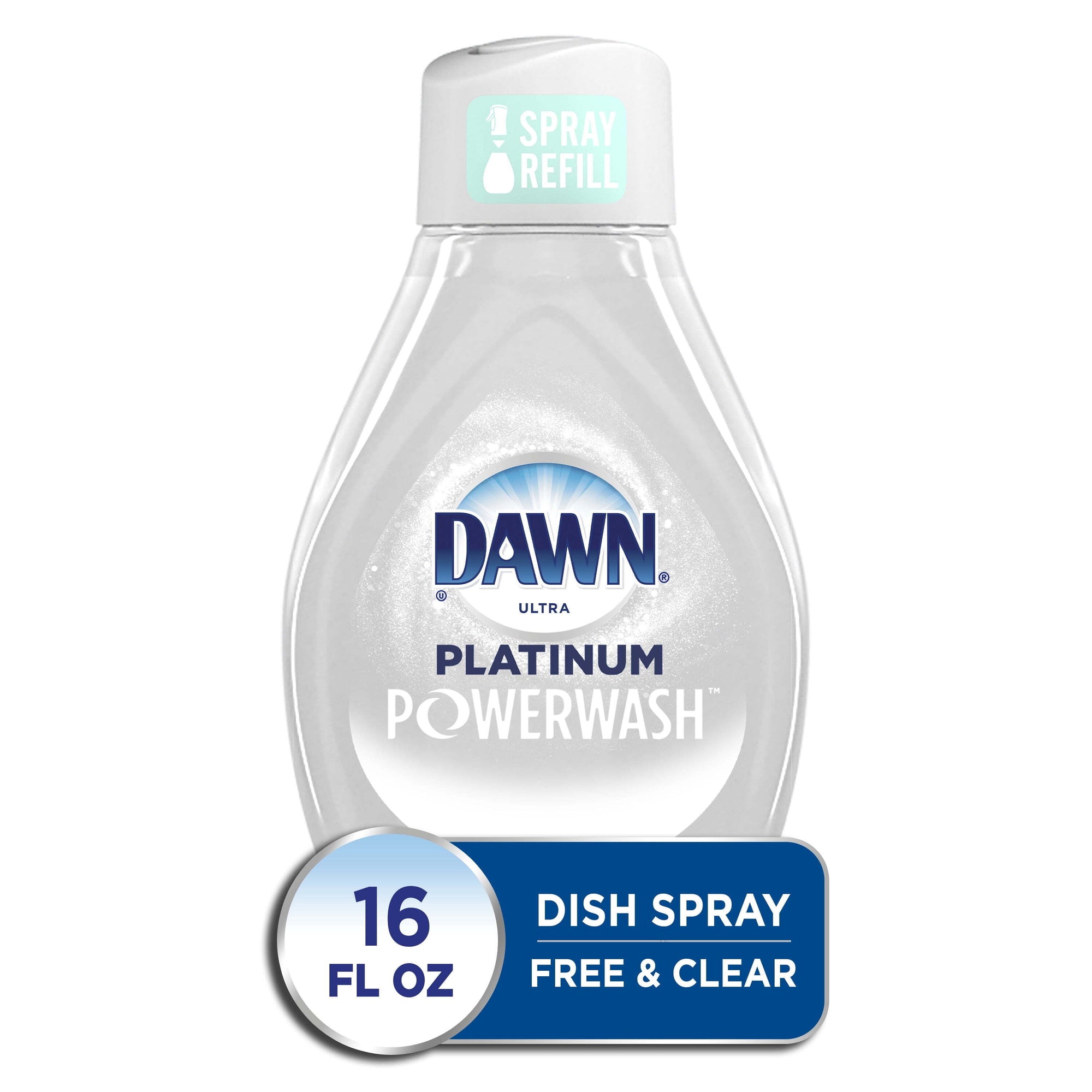 Dawn Ultra Platinum Powerwash Dish Spray, Free & Clear, Refill 16oz