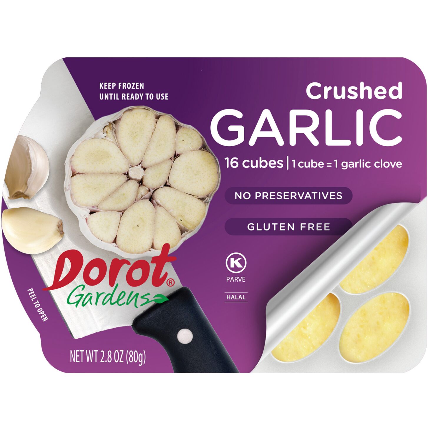 Dorot Frozen Crushed Garlic Cubes, 2.8 oz