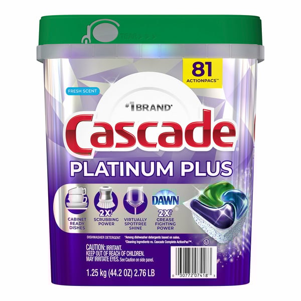 Cascade Platinum Plus Dishwasher Detergent Tabs, 81ct