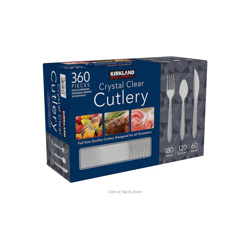 Kirkland Crystal Clear Cutlery, 360pcs