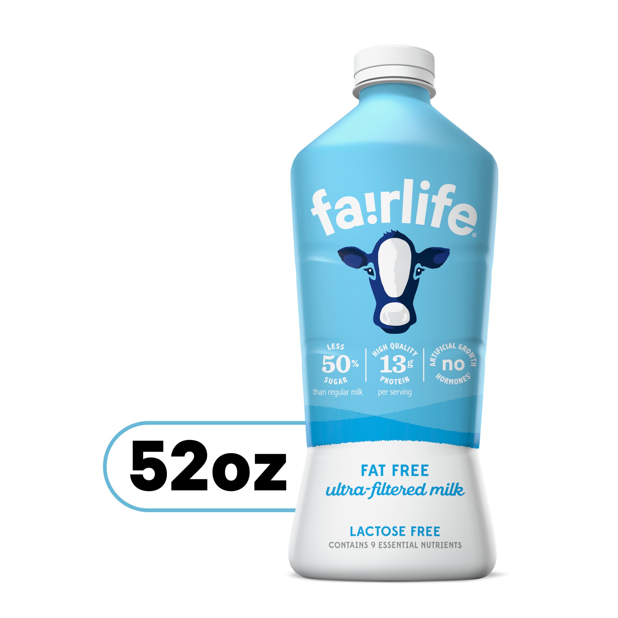 Fairlife Fat Free Milk, Lactose Free, 52fl oz