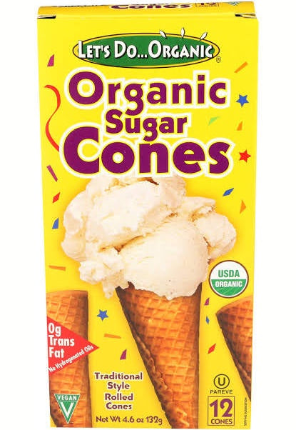 LETS DO ORGANICS ICE CREAM CONE SUGAR ORG, 12 CT