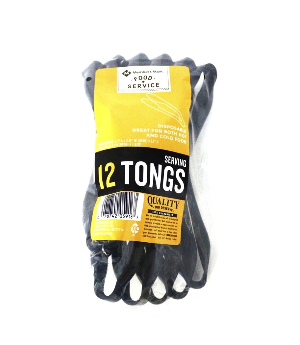 M/M disposable tongs, 12ct