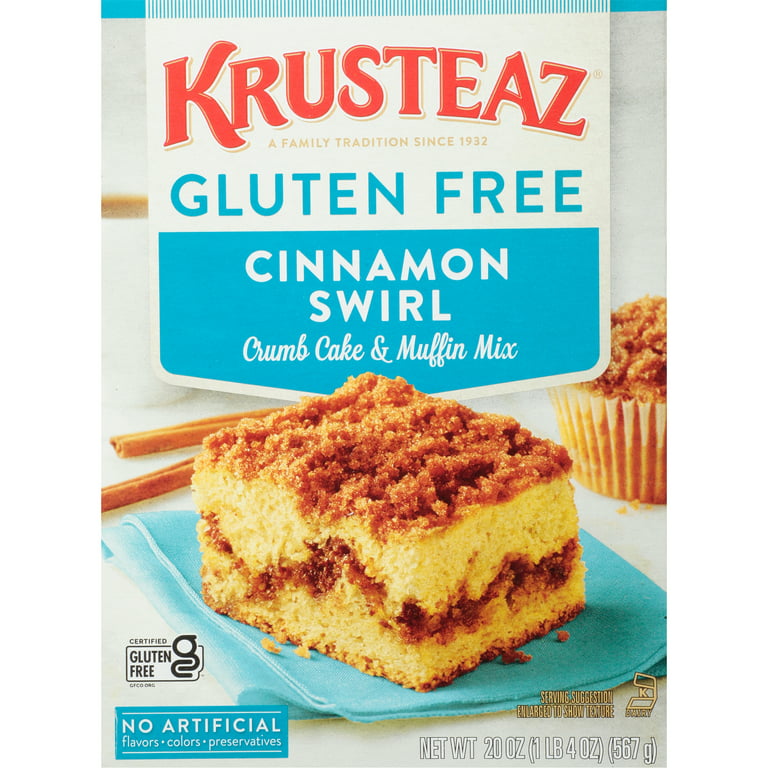 Krusteaz Gluten Free Cinnamon Swirl Crumb Cake Mix, 20 oz