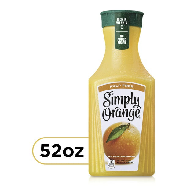 Simply Orange Juice, Pulp Free, 52oz