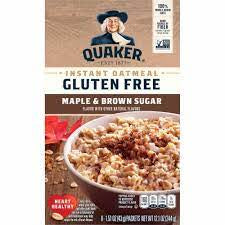 Quaker Instant Oatmeal, Gluten Free, Maple & Brown Sugar 8CT