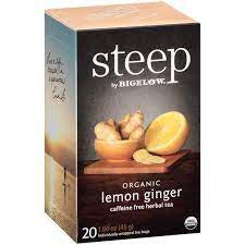 steep by Bigelow Organic Lemon Ginger Herbal Tea, 20ct