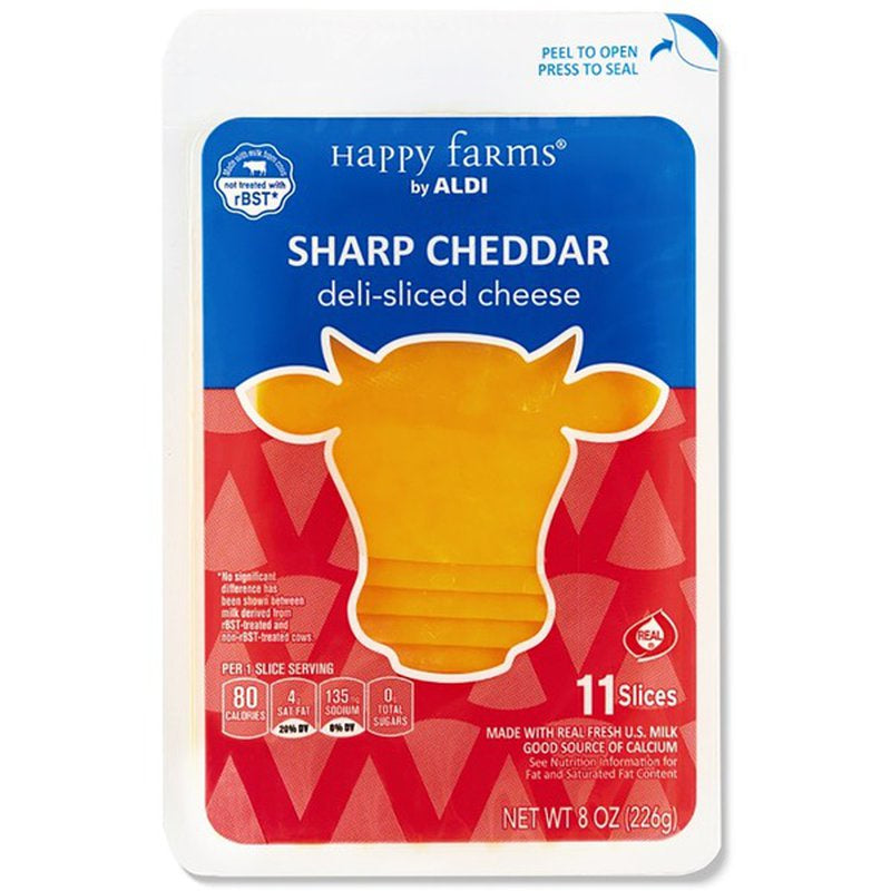 Happy Farms Sharp Cheddar Sliced Cheese, 8oz