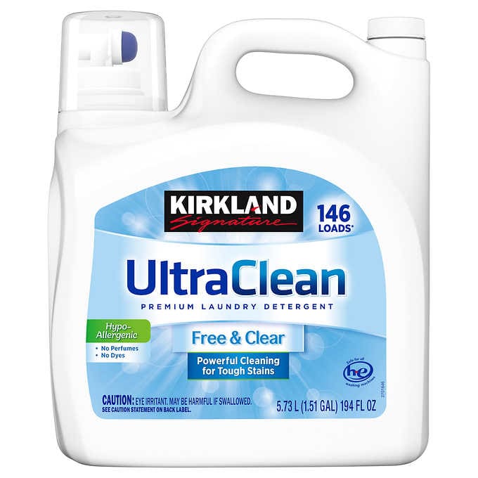 Kirkland Ultra Clean Free & Clear Laundry Detergent 194 fl oz