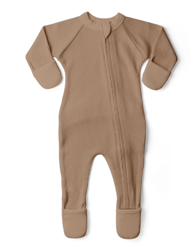 Thermal Viscose + Organic Cotton Footie - Natural